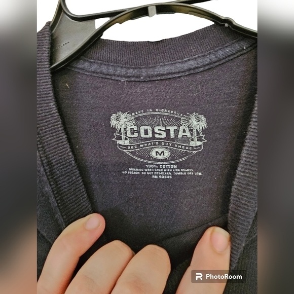 Costa del Mar Realtree Max-5 Camo Fish Print T-Shirt Black Mens Medium - Picture 2 of 3